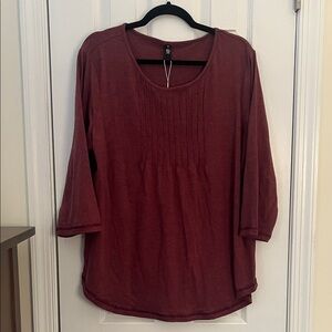 Chic Maroon Blouse with Pintuck Detailing